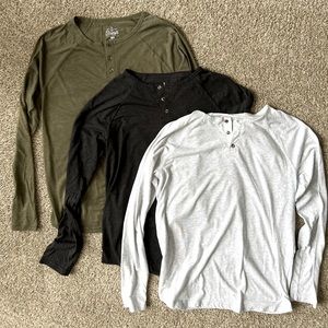 Long sleeve Henley - 3 pack (Size L)